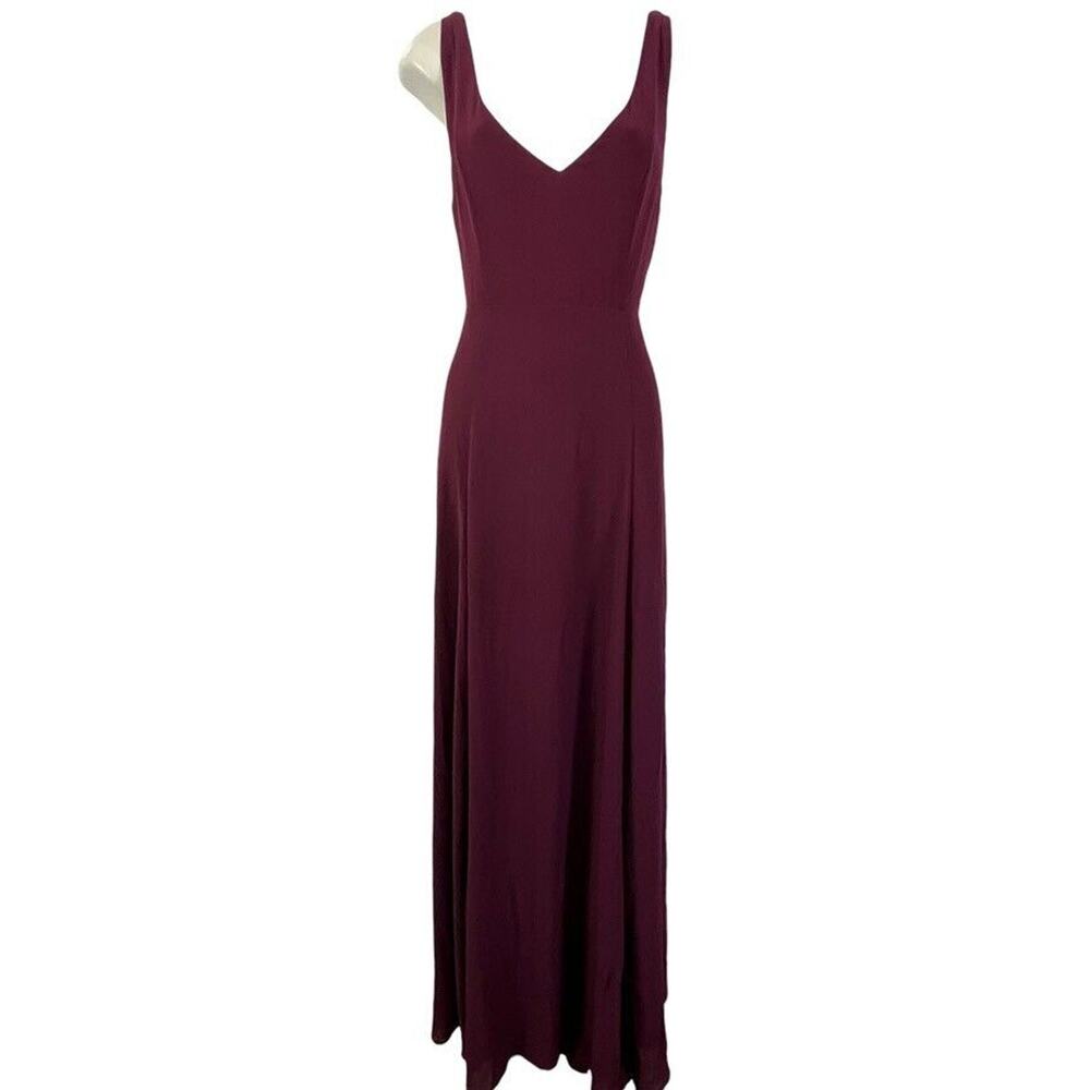 Show Me Your Mumu Womens Formal Jenn Maxi Dress Merlot Chiffon Belted NWT sz L